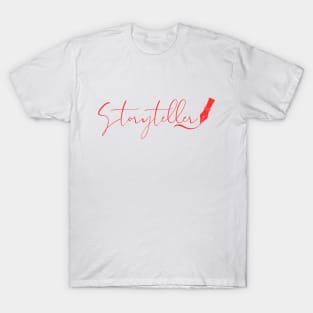 Storyteller with fountain pen - red T-Shirt